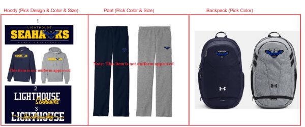 *BUNDLE VALUE PACK (Unisex Jerzee Hoody, Unisex Jerzee Sweatpant, UA Backpack)