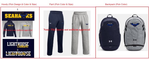 *Bundle Under Armour Pack (Unisex UA Hustle Hoody, Unisex UA Hustle Pant, UA Backpack)