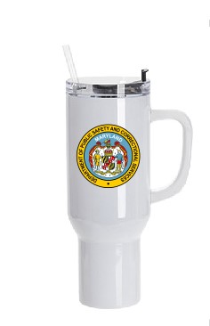 40 oz. Tumbler with handle (White)