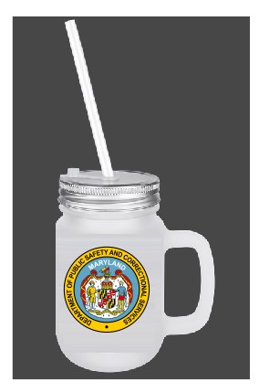 12 oz. Frosted Mason Jar with Lid & Straw (White)