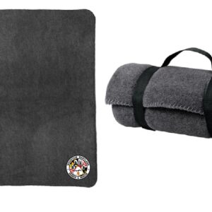Port Authority® Fleece Blanket with Strap (Midnight Heather Grey)