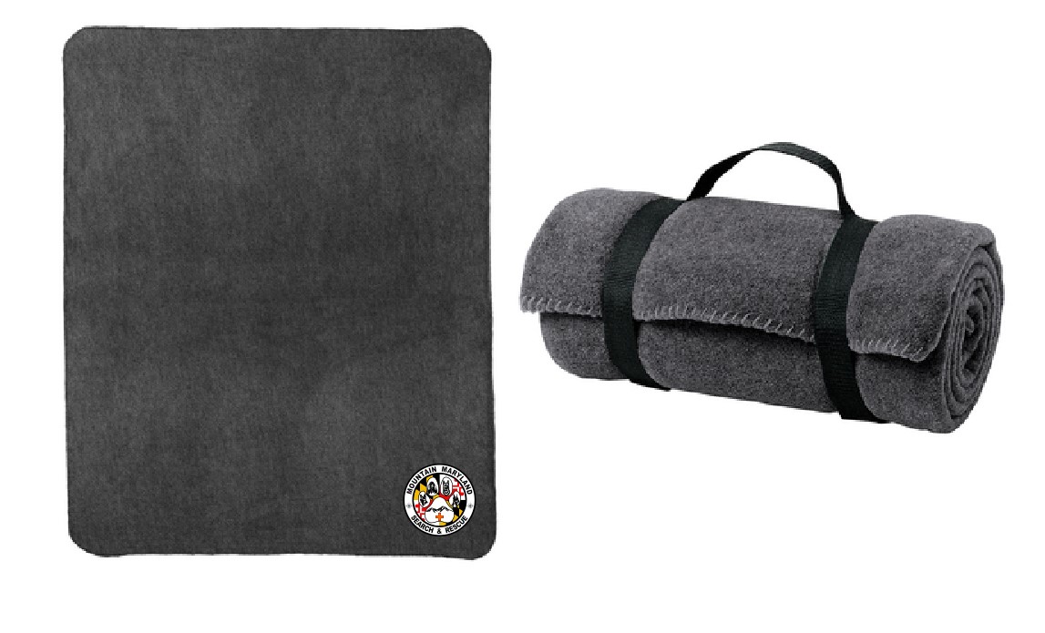 Port Authority® Fleece Blanket with Strap (Midnight Heather Grey)