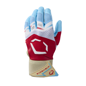 EvoShield Adult X-SRZ™ Red, White & Ice Carbyne Batting Gloves With Strap