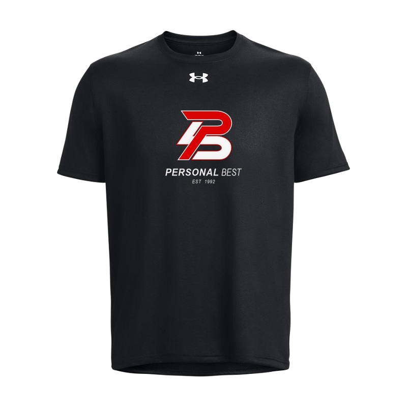 Under Armour Team Tech Short Sleeve Tee - Black (001) | Full Chest Personal Best Logo