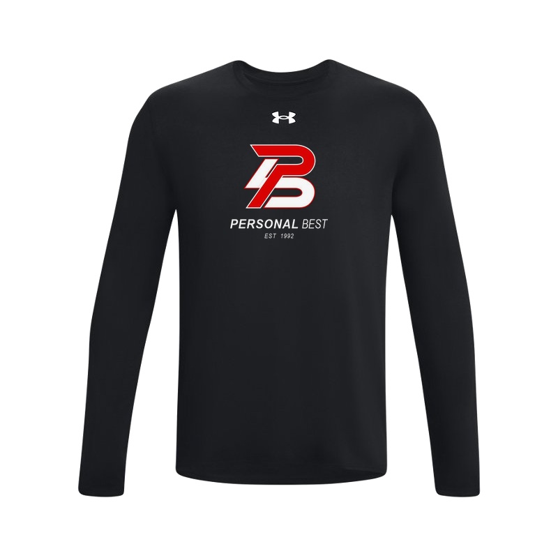 Under Armour Team Tech Long Sleeve Tee - Black (001) | Full Chest Personal Best Logo