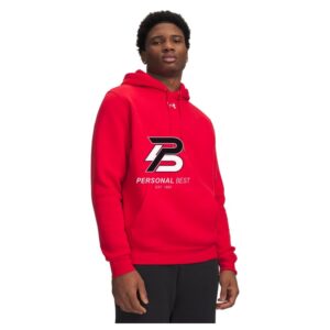 Under Armour Team Icon Fleece Hoodie - Red (600) | Full Chest Personal Best Logo