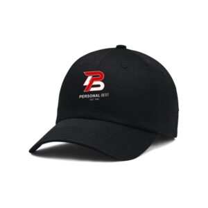 Under Armour Chino Relaxed Team Cap - Black (001) | Front Personal Best Logo