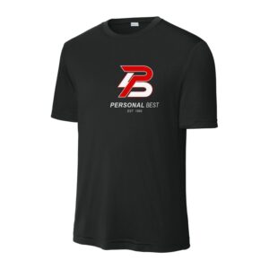 Sport-Tek PosiCharge Competitor Short Sleeve Tee (ST350) - Black | Full Chest Personal Best Logo