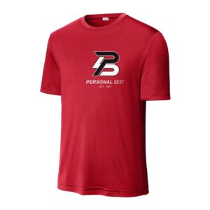 Sport-Tek PosiCharge Competitor Short Sleeve Tee (ST350) - True Red | Full Chest Personal Best Logo