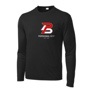 Sport-Tek PosiCharge Competitor Long Sleeve Tee (ST350LS) - Black | Full Chest Personal Best Logo