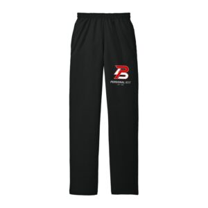 Port & Co Core Fleece Sweatpant with Pockets (PC78P) - Jet Black | Left Leg Personal Best Logo