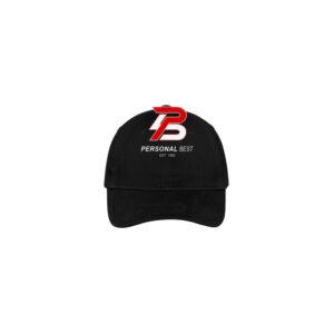 Port Authority Brushed Chino Twill Low Profile Cap (CP77) - Black | Front Personal Best Logo