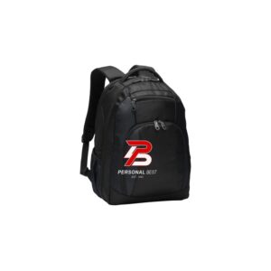 Port Authority Commuter Team Backpack (BG205) - Black | Front Personal Best Logo