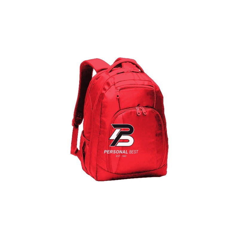 Port Authority Commuter Team Backpack (BG205) - True Red | Front Personal Best Logo