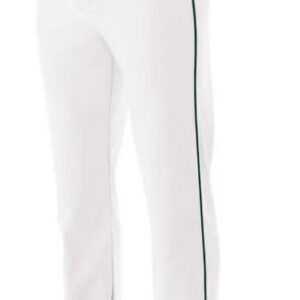 Men's A4 Pro Style Open Bottom Baggy Cut Baseball Pant (White/ Green Stripe)
