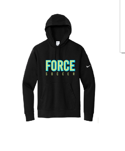 Women's Nike Club Fleece Sleeve Swoosh Pullover Hoodie (Black)